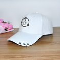 thumbnail image 1 of Gorra de béisbol con aro de cadena distintivo para mujer Gorra de viaje para estudiantes Gorra parasol para primavera/verano que combina con todo, 1 of 6