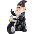 thumbnail image 1 of Gnomos de motocicleta para el jardín, estatua de gnomo de jardín de 13 x 13 cm resistente al agua, 1 of 6