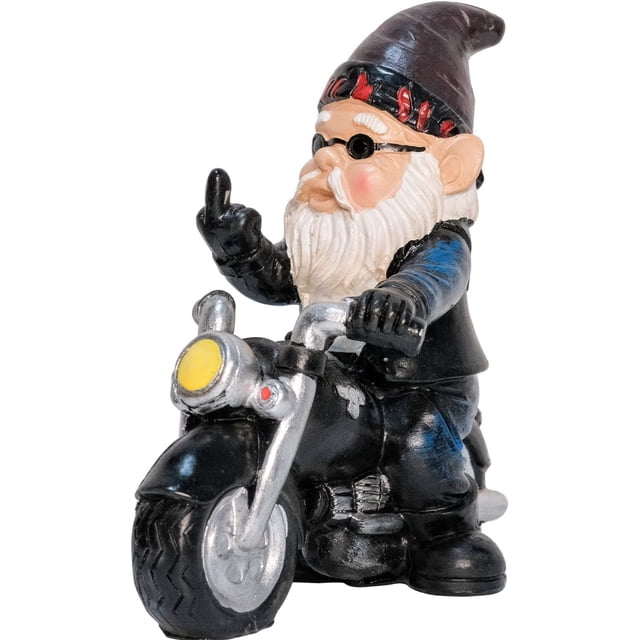 Gnomos de motocicleta para el jardín, estatua de gnomo de jardín de 13 x 13 cm resistente al agua