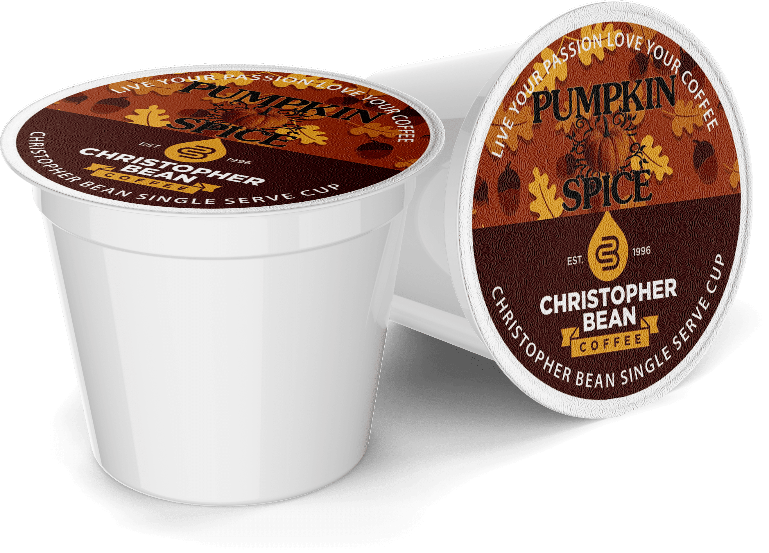Christopher Bean Coffee Decaf Pumpkin Spice K Cup Coffee Pods 18 Count Compatible With Keurig Brewers Walmart Com Walmart Com