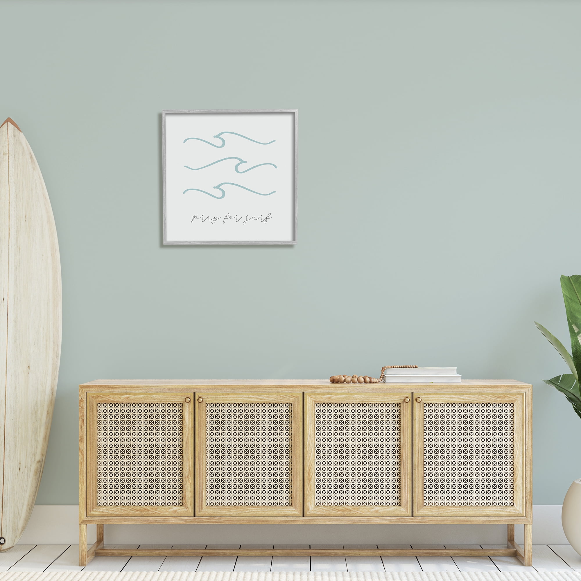 Stupell Industries Pray for Surf Nautical Beach Phrase Tranquil Waves, 24 x 24,Design by Daphne Polselli