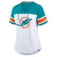 thumbnail image 2 of Women's Fanatics White/Aqua Miami Dolphins Athena Rhinestone Lace-Up V-Neck T-Shirt, 2 of 3