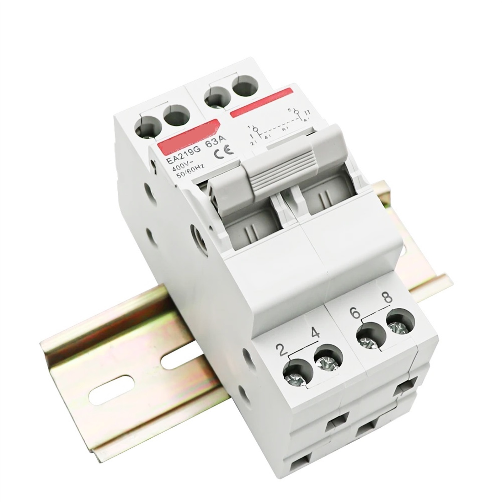 circuit breaker 2P 40A 63A Dual Power Manual Transfer Interlock Circuit Breaker Din Rail Isolating Discounnecting Switch
