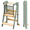 Green & Nature, variant on Homlux Foldable Toddler Kitchen Tower, Wooden Step Stool with 3 Adjustable Heights, Toddler Standing Tower with Safety Net (Blue & White)