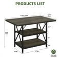 thumbnail image 3 of Uforic 47" Dining Table for 4, Dining Room Table with Storage Shelf, Famhouese Rectangle Kitchen Table for Home Kitchen Dining Room Living Room, Dark Oak, 3 of 9