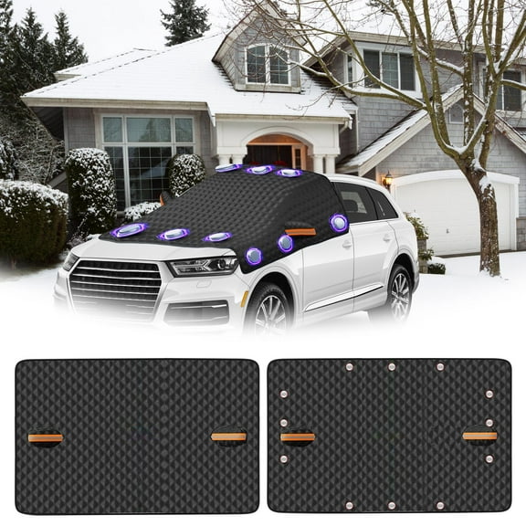 Cagogo under $5 2Pcs Windshield Snow Cover, Magnetic Windshield Snow Cover for Cars, Winter Frost Ice Protection Cover, Full Protection Car Windshield Protector, All Season Vehicle Snow Shield