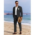 thumbnail image 3 of COOFANDY Men's 2 Piece Linen Suits Set Regular Fit Casual Linen Lightweight Suit Summer Beach Wedding, 3 of 5