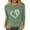 Green, variant on GuzomFashion Womens Army Green Pet Paw & Heart Graphic Top - Soft Stretch Nylon Spandex, 3/4 Sleeve, Relaxed Fit (S-XXL),Size S