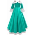 thumbnail image 4 of Zydvens G*irls Halloween Princess Cosplay Costume for - High-Low Turquoise Halloween Dress Up Set with Accessories - for Halloween Cosplay Dress Up（Style A）, 4 of 8