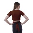 thumbnail image 4 of Moomaya Haut à Ourlet Croisé pour Femmes Manches Courtes Col Rond T-Shirt Blouse Hauts, 4 of 6