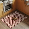 thumbnail image 2 of 2x3 Ft Entryway Area Rug, Brown Western Texas Star Vintage Kitchen Rug Runner Washable Floor Mat, Rustic Farmhouse Red Plaid Non Slip Indoor Door Mat Throw Carpet for Bathroom Living Room Bedroom, 2 of 8