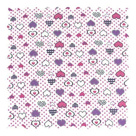 SheetWorld 100% Cotton Flannel Fabric By The Yard, Love Hearts, 36 x 44