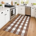 thumbnail image 6 of Brisasol Outdoor Rugs 3x5 Coffee and White Buffalo Plaid Checkered Rug Washable Front Door Mat Layered Door Mat for Porch Entryway Patio, 6 of 8