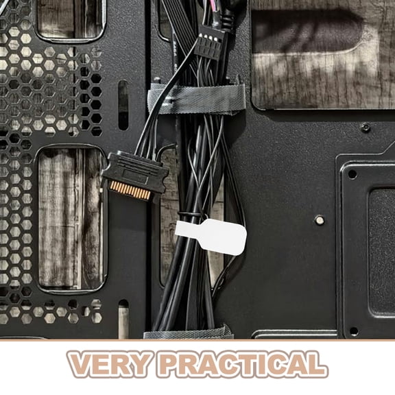 LOLIPPYY 56pcs Hook And Loop Cable Labels Writable Cable Wraps Cord Tags Multi-Color Wire Identification Tags For Cord Management Electronics Computers