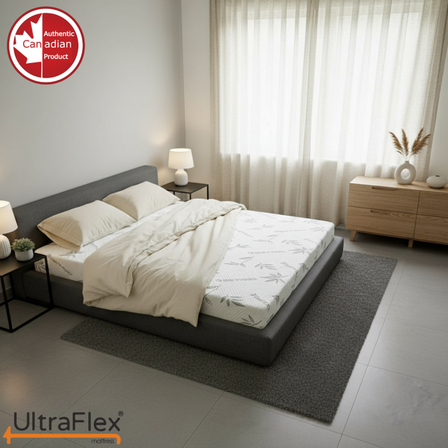 UltraFlex® SUPREME Queen Size – Canadian-Made Medium Firm Reversible Foam Mattress – Cooling Gel, Bamboo Cover, CertiPUR-US® Certified for Balanced Comfort & Durability