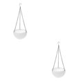 thumbnail image 1 of relayinert 2pcs Plastic Removable Hanging Chain Convenient Flower Pot For Easy Installation And Movement white 2Set, 1 of 6