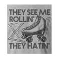 thumbnail image 2 of 9 Crowns Tees Roller Skate They See Me Rollin' They Hatin' Funny Retro T-Shirt (Unisex Grey, 2XL), 2 of 3