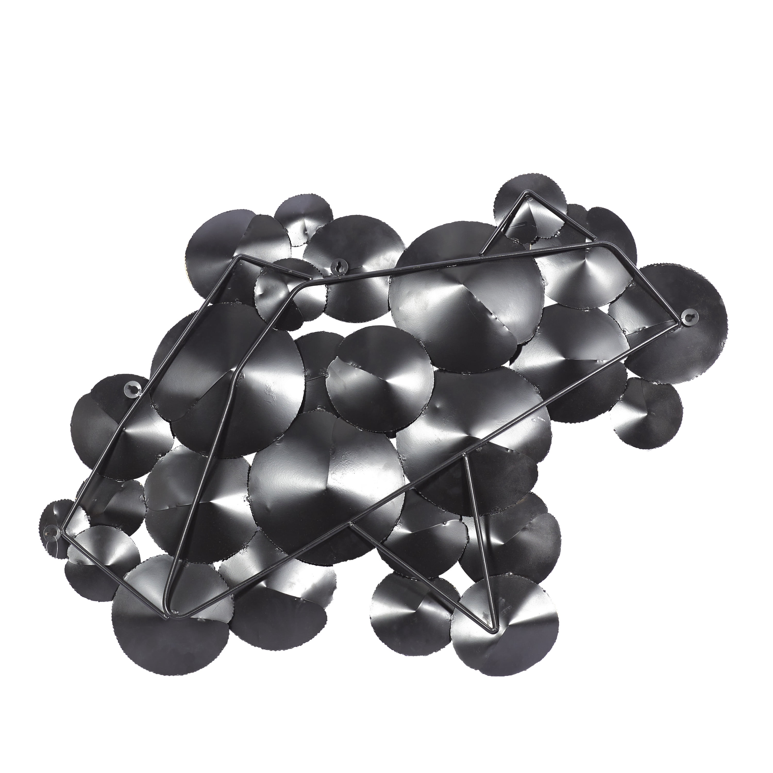 DecMode Black Metal Plate Wall Decor with Uneven Edges