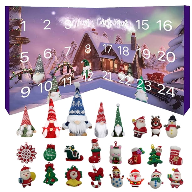 Calendario de Adviento de Navidad 2025 Calendario de Adviento con gnomos Calendario de 24 días Calendario de cuenta atrás para Navidad con muñecos gnomos coleccionables para adultos