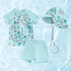 thumbnail image 2 of REDARER Toddler Boy 3-Piece Swim Set – Short Sleeve Swim Shirt, Trunks & Rash Guard,Size 18-24 Months, 2 of 4