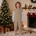thumbnail image 6 of AWZXDE Boys Play Jumpsuits Hooded One Piece Outfit Zip Front With Side Pockets For Holiday Indoor Wear Family Gatherings And Casual Home Play, 6 of 7