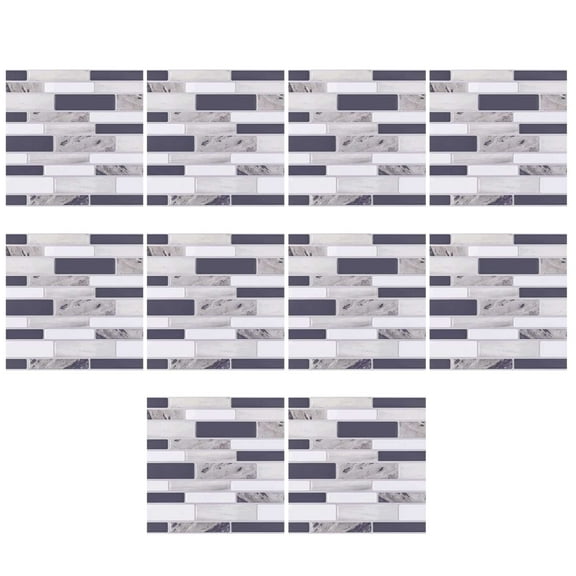 PDNRPSP 10-Sheets Peel and Stick Backsplash Tiles Sticker, 4 x 4" Self Adhesive Wall Tiles Stickers for Kitchen Island Bathroom Laundry Room (C)