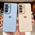 thumbnail image 4 of for Samsung Galaxy A34 Luxury Electroplated Cute Love Heart Phone Case for Women Full Camera Protection Soft Silicone Anti-Fingerprint Shockproof Cover Bumper for Samsung A34 5G (Blue), 4 of 9