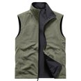thumbnail image 4 of Gfyviroh Mens Fleece Lined Vests Multi Pockets Waterproof Sleeveless Jackets Turn-down Collar Zip Up Vest Coats, 4 of 4