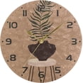 thumbnail image 5 of SKYSONIC Abstract Tropical Leaf Geometric Shapes Wall Clock 10 Inch Silent Non Ticking Round Clock Oil Painting Clock Easy to Read Clock for Living Room Bedroom Bathroom Home Decor, 5 of 7