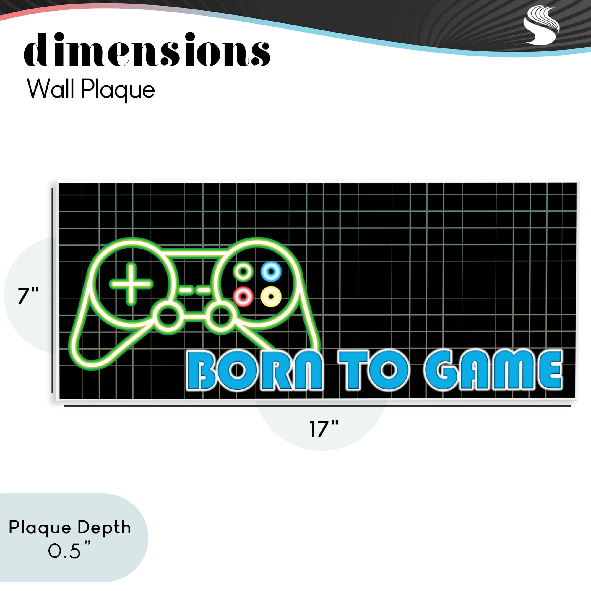 Stupell Industries Born To Game Neon Wall Plaque Art, design by Kim Allen