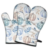 Cute Oven Mitts,Fall Pumpkin Oven Mitt 2-Pack Set,Kitchen Gloves for Oven,Heat Resistant Oven Mitts 7.7"x12"