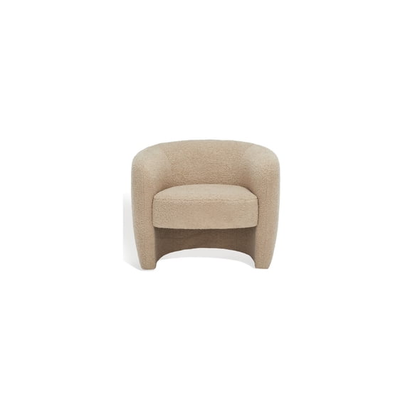 Safavieh Everly Barrel Back Accent Chai Furn Accent Chairs, Light Brown, 1' X 1', Square