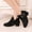 A02-Black, variant on Kids Girls Ankle Boots Low Block Heel Dress Booties Fashion Winter Shoes with Zipper (Red,4.5-5 Y)