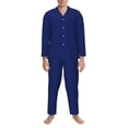 thumbnail image 3 of Naloa Navy Blue Men’s Pajamas Set - Long Sleeve Button Down Sleep Shirt and Pajama Bottoms Sleepwear Set-X-Large, 3 of 7