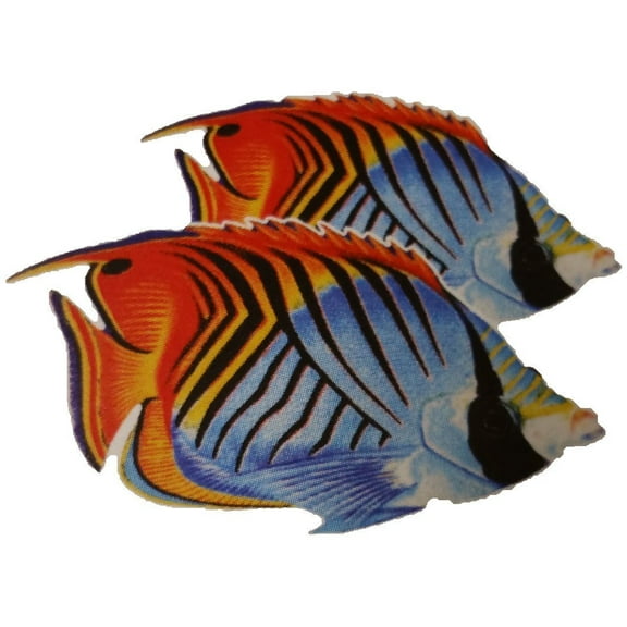 Threadfin Butterflyfish Double Porcelain Swimming Pool Mosaic 9" x 8"