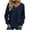 Dark Blue, variant on Kaemgyyd Sweatshirt for Women Casual Loose Long Sleeve Crewneck Pullover Fuzzy V Neck Trendy Fall Clothes Shirts