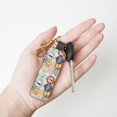 thumbnail image 4 of Wukai Travel Stamp Print Leather Car Keychain, Universal Key Fob Keychain, Leather Key Chain Holder for Men and Women,360 Degree Rotatable, 4 of 5