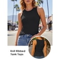 thumbnail image 3 of Anygrew Women's Summer Sleeveless Casual Camisole Shirt Slim Knit Ribbed Tank Tops, 3 of 7