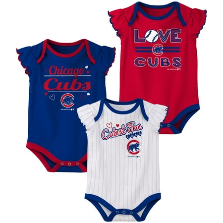 Chicago Cubs Infant Onesie - Girls Newborn & Infant Royal/Red/White Chicago Cubs 3-Pack Bodysuit Set