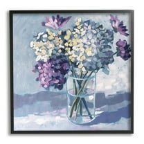 Stupell Industries Purple Hydrangea Flower Bouquet Layered Blossoms Arrangement Framed Wall Art, 24 x 24, Design by Sue Riger
