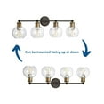 thumbnail image 4 of Hansford Collection Four-Light Antique Bronze Clear Glass Coastal Bath Vanity Light, 4 of 14