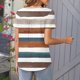 thumbnail image 5 of Mujeres de Verano Tops de Manga Corta Impresa Casual Cuello Redondo Plisado Superior 95% Poliéster 5% Spandex, Blusa de Moda para Todas las Estaciones, 5 of 6
