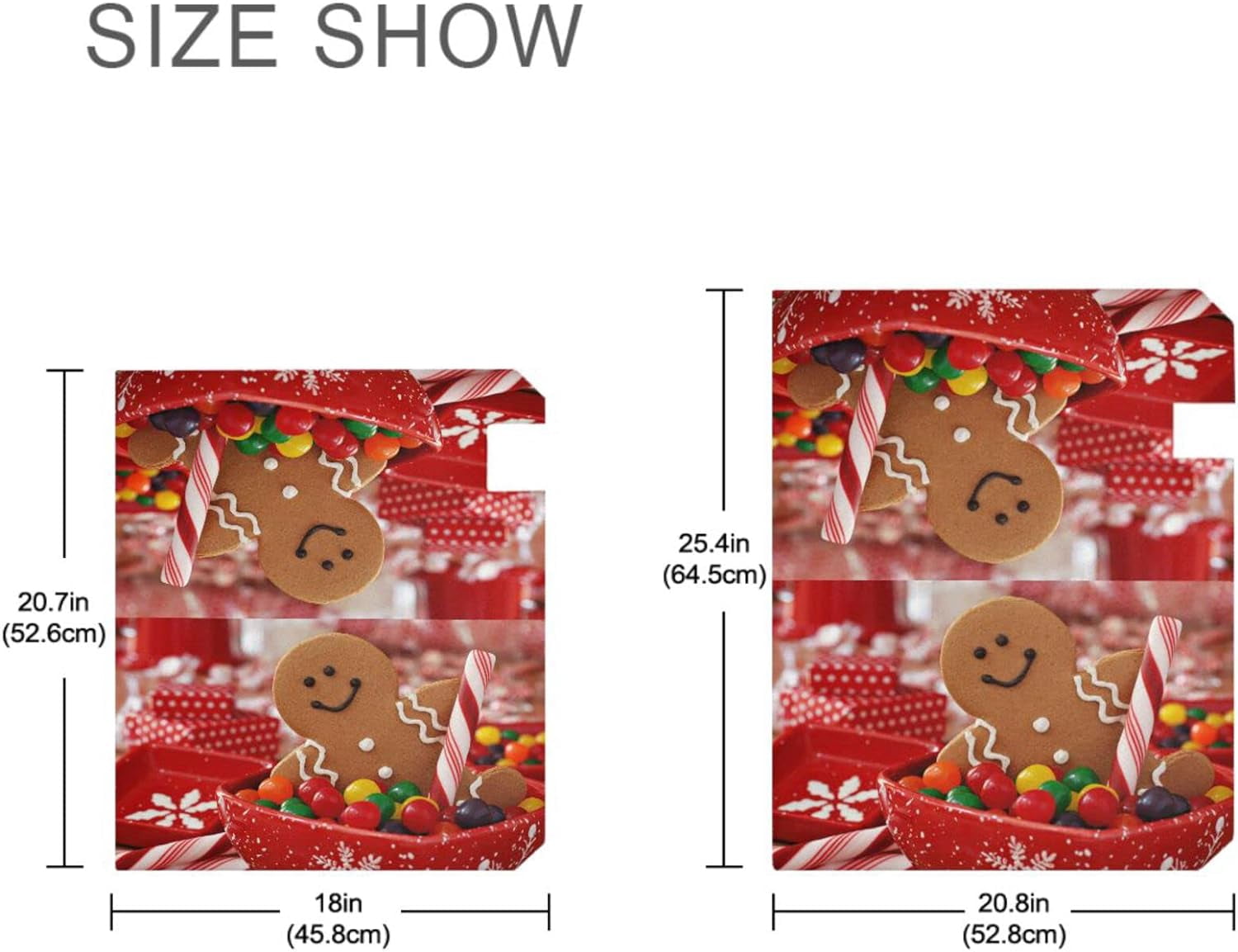 Gingerbread Man Christmas Mailbox Cover Xmas Winter Mailbox Covers Magnetic Large Oversized 21"X25.5" Mailbox Wraps Post Letter Box Cover Garden Decorations