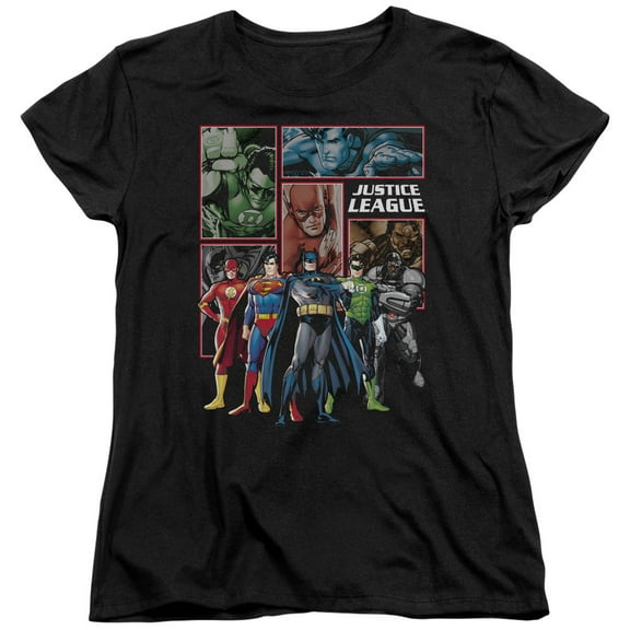 JLA Justice League New JLA Justice League Panels Women's T-Shirt Black