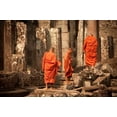 thumbnail image 2 of Berzel, Erin 24x17 Black Ornate Wood Framed with Double Matting Museum Art Print Titled - Monks at Bayon, 2 of 4