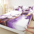 thumbnail image 3 of Homewish Geometric Stripes Twin Sheet Sets 3pcs for Female Men Adults,Abstract Gradient Ombre Marble Twin Fitted Sheet Microfiber,Vintage Aesthetic Breathable Flat Sheet,Super Cozy Room Decor, 3 of 7