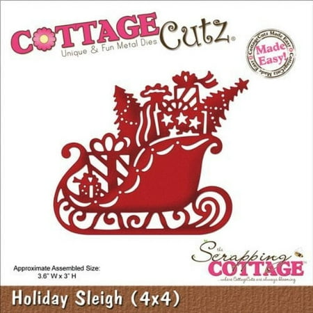 CottageCutz 4X4517 CottageCutz Die - Holiday Sleigh 3.6"X3"