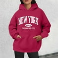 thumbnail image 2 of Bibifish Hoodies For Women New York City Letter Print Hoodies Long Sleeve Drawstring Hoodies Oversized Fleece Pockets Tops, 2 of 4