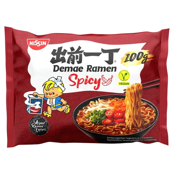 Nissin Demae Ramen Noodles - Spicy 100g, Imported from Britain
