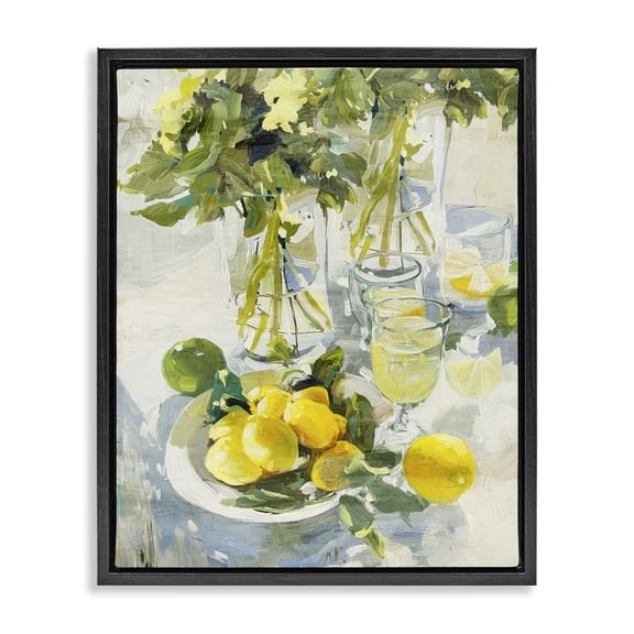 Stupell Industries Traditional Fresh Kitchen Lemons Spread Black Floating Frame Canvas Art, 17 x 21, by Annabelle Hall